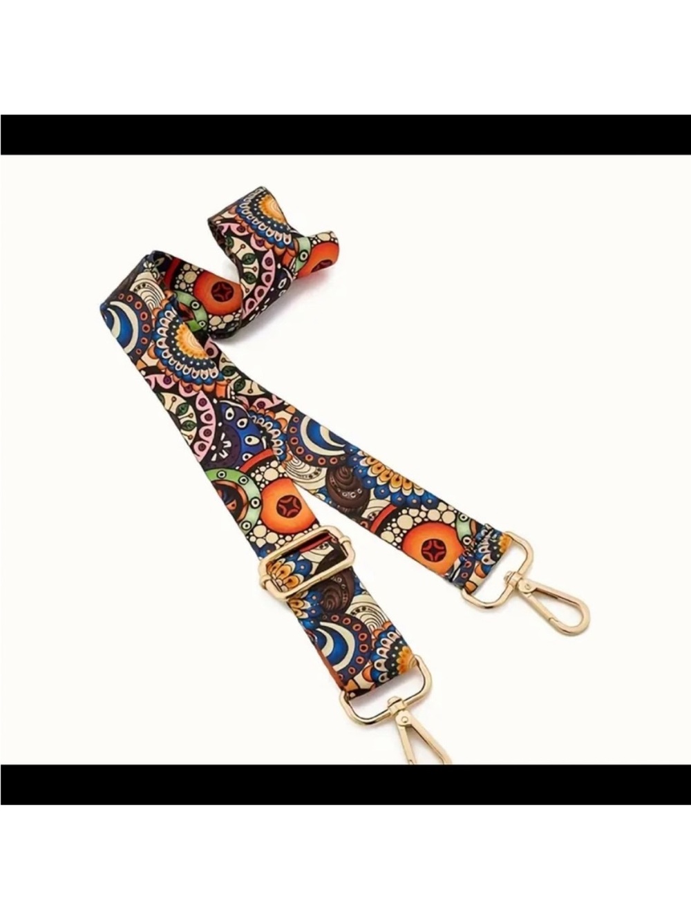 Colorful Mandala Print Adjustable Bag Strap - Multicolor